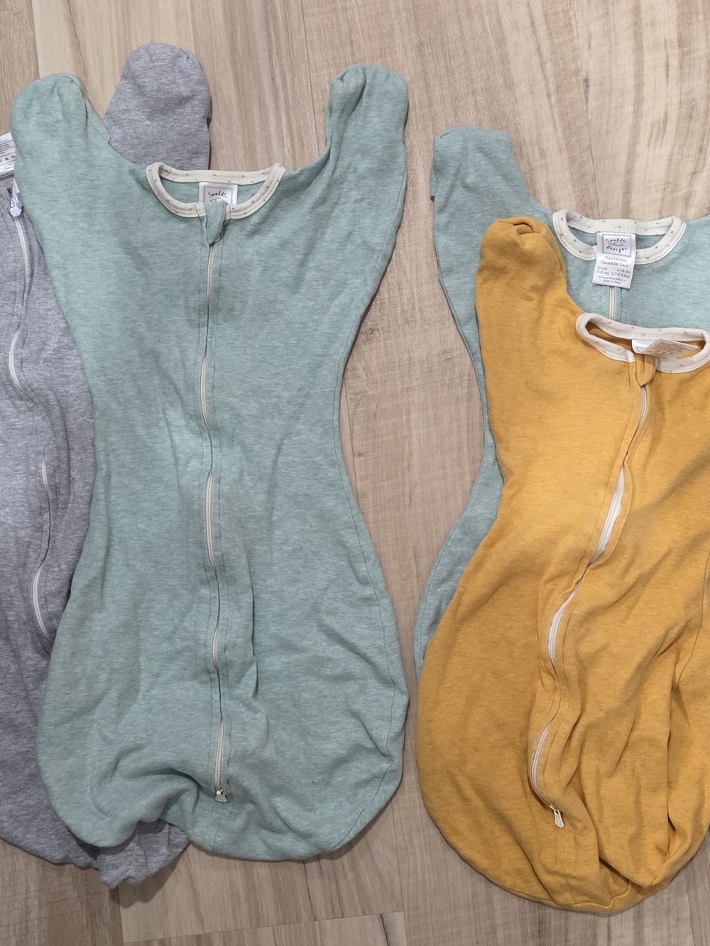 Swaddle Designs Mint Green and Mustard Kids Sleep Sacks